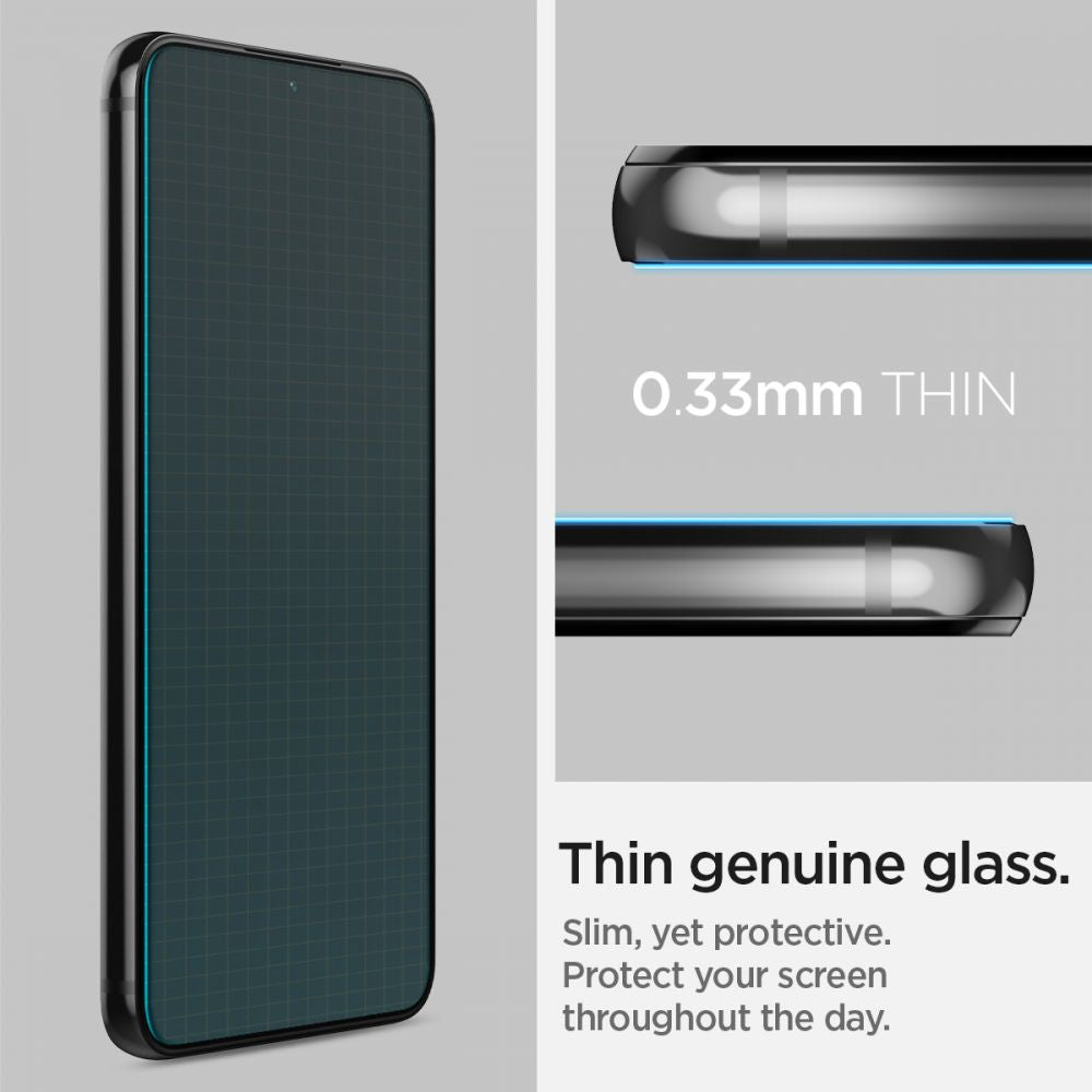 Zaštitna folija za ekran Spigen GlastR EZ FIT za Samsung Galaxy S22 5G S901, Kaljeno staklo, Full Glue, Set od 2 komada AGL04151