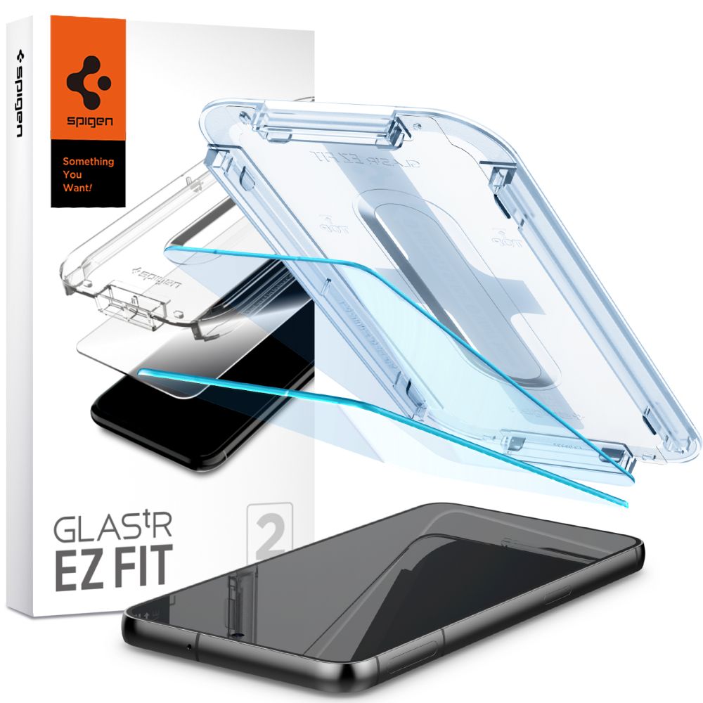 Folija za zaštitu ekrana Spigen GlastR EZ FIT za Samsung Galaxy S23 S911, Kaljeno staklo, Full Glue, Set 2 komada AGL05958