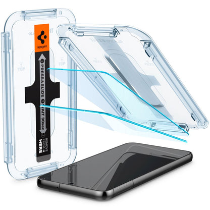 Folija za zaštitu ekrana Spigen GlastR EZ FIT za Samsung Galaxy S23 S911, Kaljeno staklo, Full Glue, Set 2 komada AGL05958