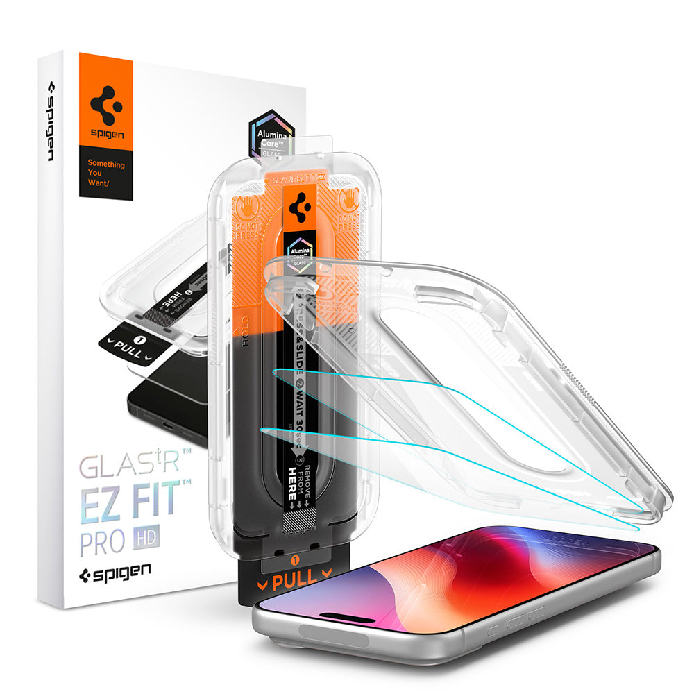 Zaštitna folija za ekran Spigen GlastR EZ FIT Pro HD za Apple iPhone 18 Pro Max / 17 Pro Max / 16 Pro Max, Kaljeno staklo, Full Glue, Set od 2 komada AGL12048