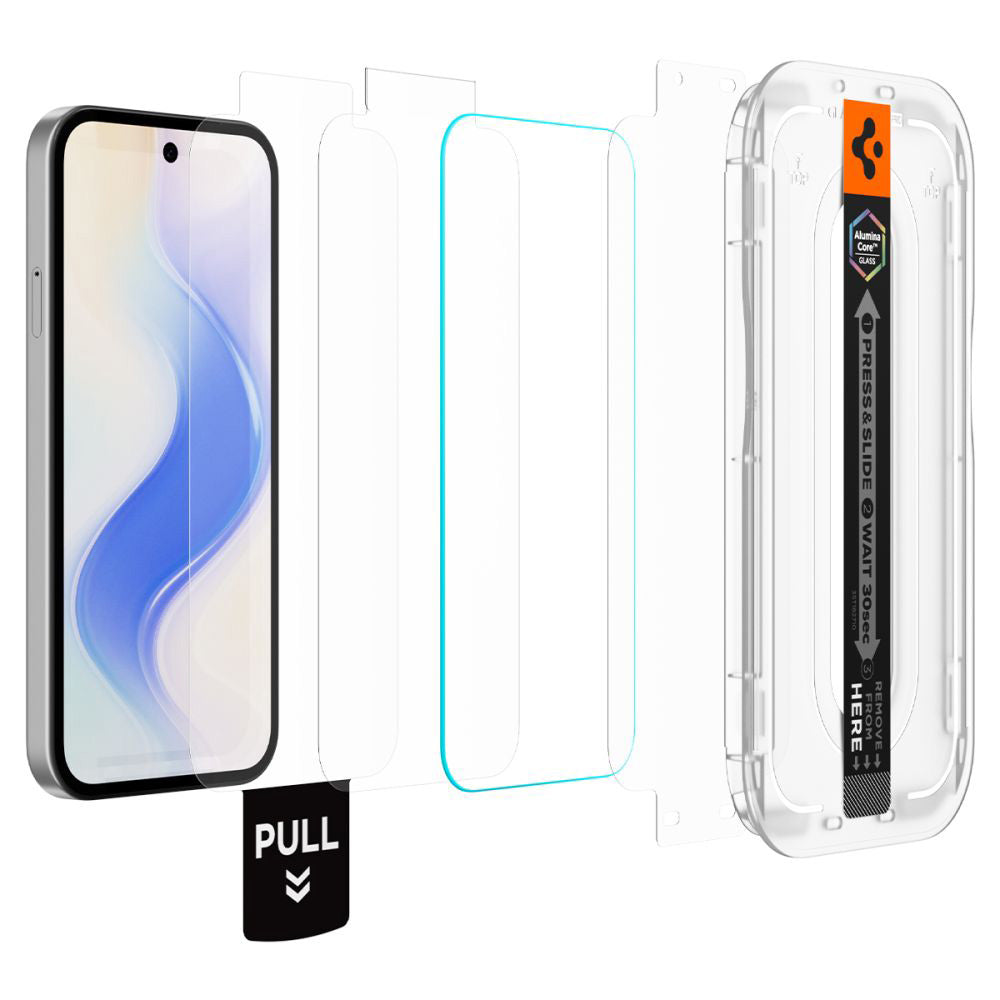 Folija za zaštitu ekrana Spigen GlastR EZ FIT Pro HD za Google Pixel 10a, Kaljeno staklo, Full Glue, Set 2 komada AGL11364