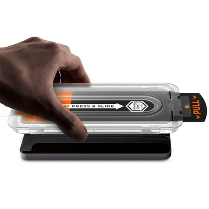 Folija za zaštitu ekrana Spigen GlastR EZ FIT Pro HD za Samsung Galaxy S25 FE, Kaljeno staklo, Full Glue, Set 2 komada