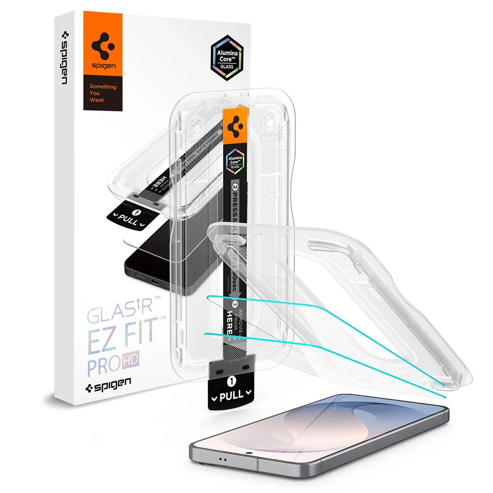 Zaštitna folija za ekran Spigen GlastR EZ FIT Pro HD za Samsung Galaxy S26 FE S741, Kaljeno staklo, Full Glue, Set od 2 komada AGL11811