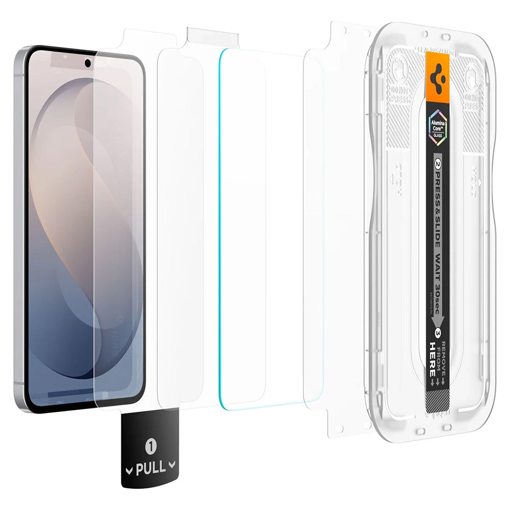 Zaštitna folija za ekran Spigen GlastR EZ FIT Pro HD za Samsung Galaxy S26 FE S741, Kaljeno staklo, Full Glue, Set od 2 komada AGL11811
