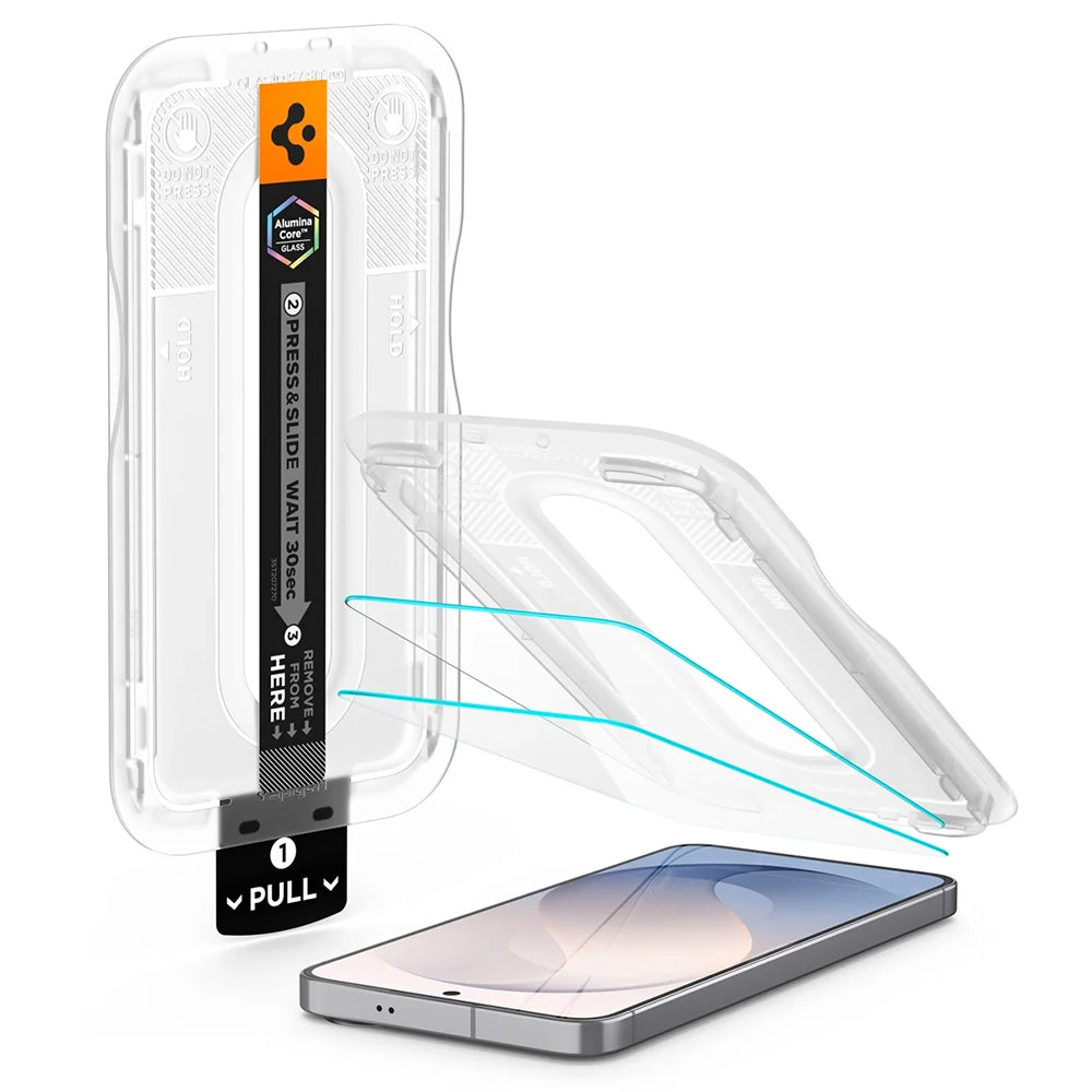 Zaštitna folija za ekran Spigen GlastR EZ FIT Pro HD za Samsung Galaxy S26 FE S741, Kaljeno staklo, Full Glue, Set od 2 komada AGL11811