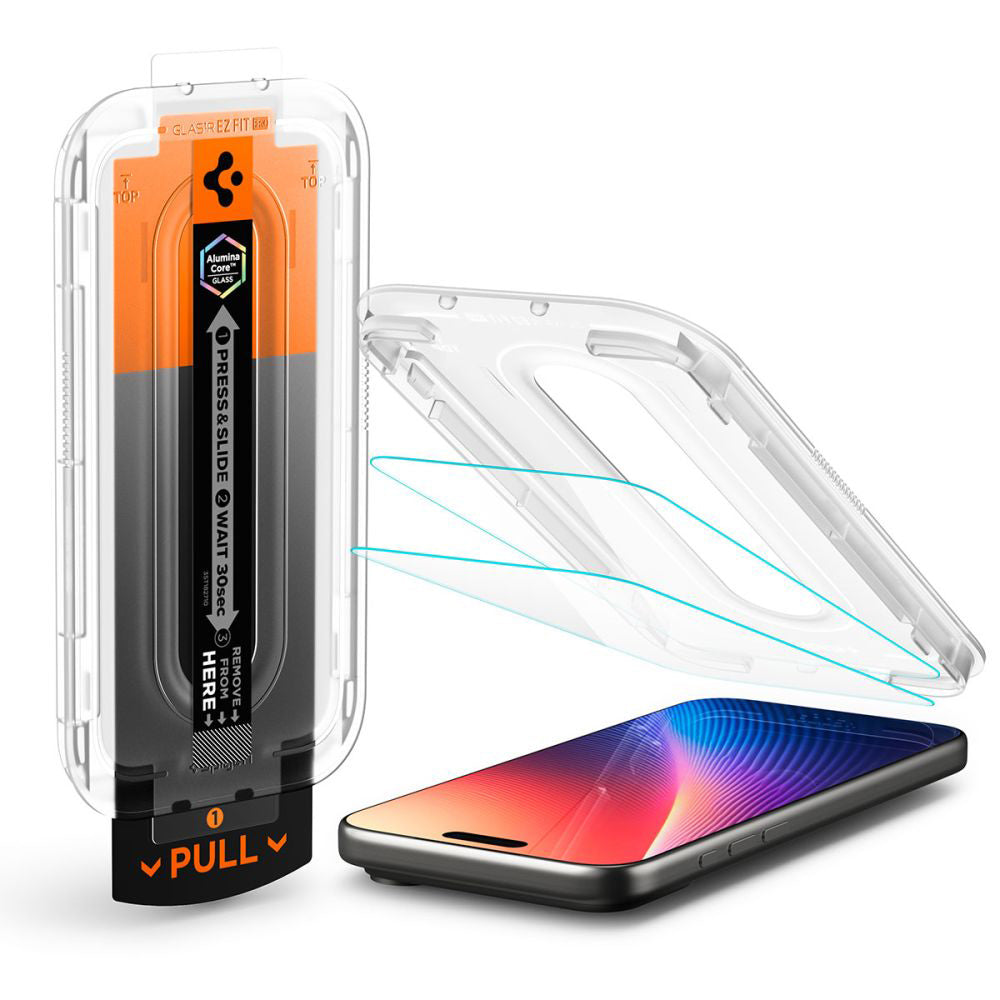 Folija za zaštitu ekrana Spigen GlastR EZ FIT Pro za Apple iPhone 17 Pro Max / 16 Pro Max, Kaljeno staklo, Full Glue