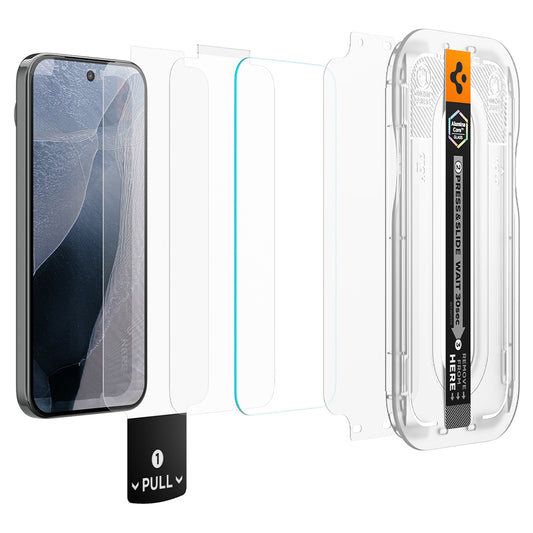 Zaštitna folija za ekran Spigen GlastR EZ FIT Pro za Google Pixel 11 Pro / 11, Kaljeno staklo, Full Glue, Set 2 komada AGL11480