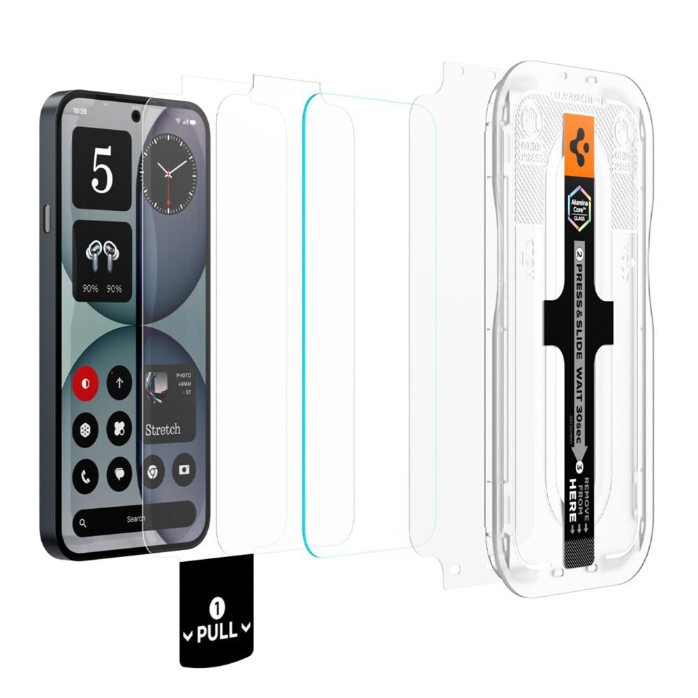Zaštitna folija za ekran Spigen GlastR EZ FIT Pro za Nothing Phone (4a), Kaljeno staklo, Full Glue, Set 2 komada AGL11682