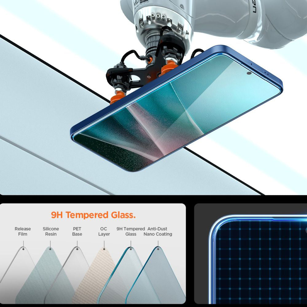 Folija za zaštitu ekrana Spigen GlastR EZ FIT Pro za Samsung Galaxy S25 Edge S937, Kaljeno staklo, Full Glue