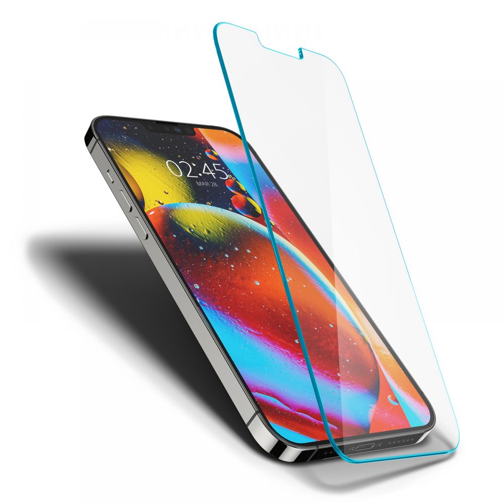 Folija za zaštitu ekrana Spigen GlastR Slim za Apple iPhone 17e / 16e / 14 / 13 Pro, Kaljeno staklo, Full Glue