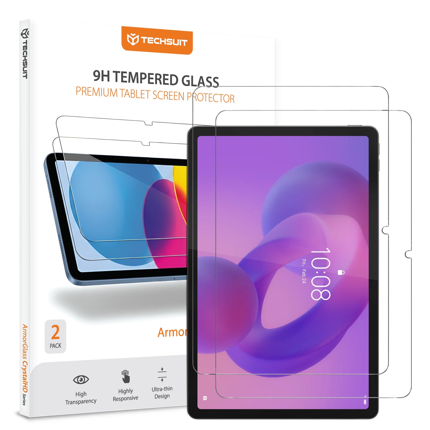 Zaštitna folija za ekran Techsuit ArmorGlass CrystalHD za Lenovo Idea Tab 11, Kaljeno staklo, Full Glue, Set od 2 komada