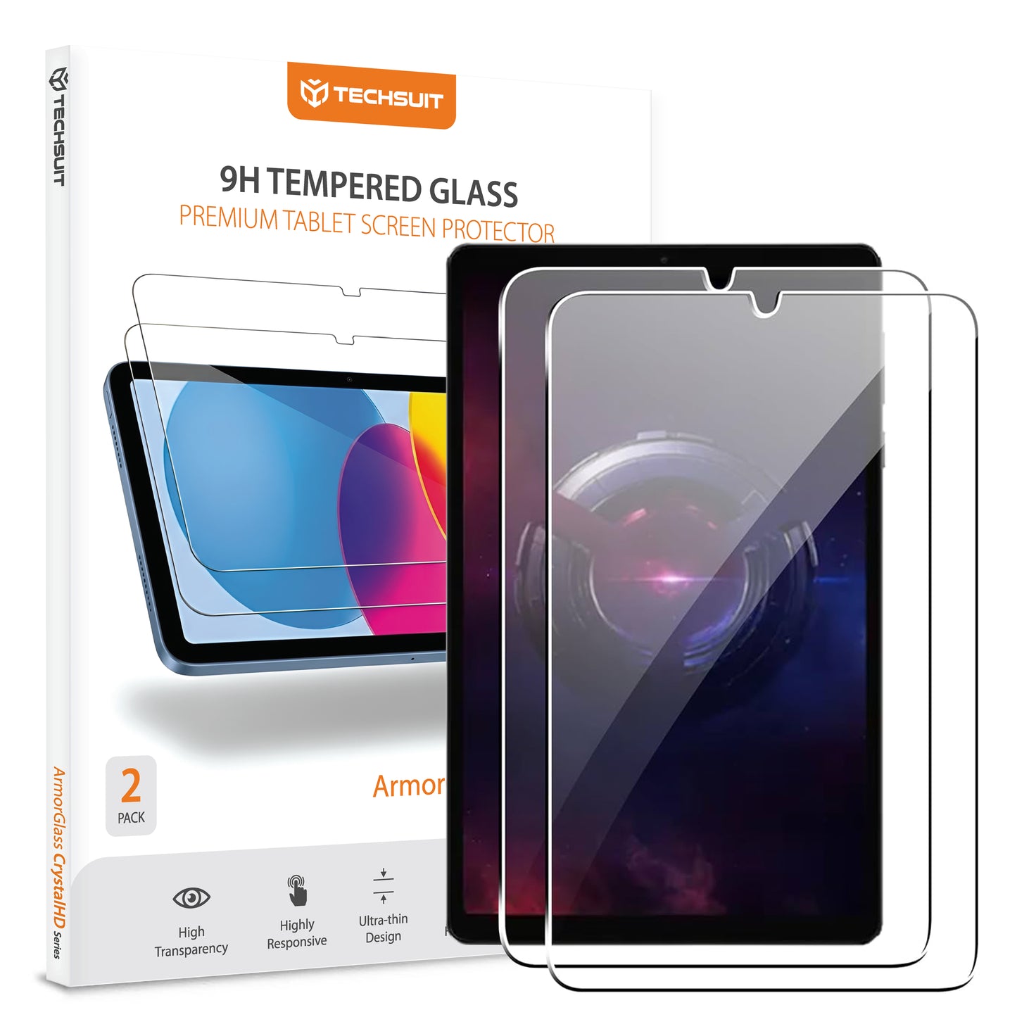 Folija za zaštitu ekrana Techsuit ArmorGlass CrystalHD za Lenovo Legion Y700 (2025), Kaljeno staklo, Full Glue, Set 2 komada
