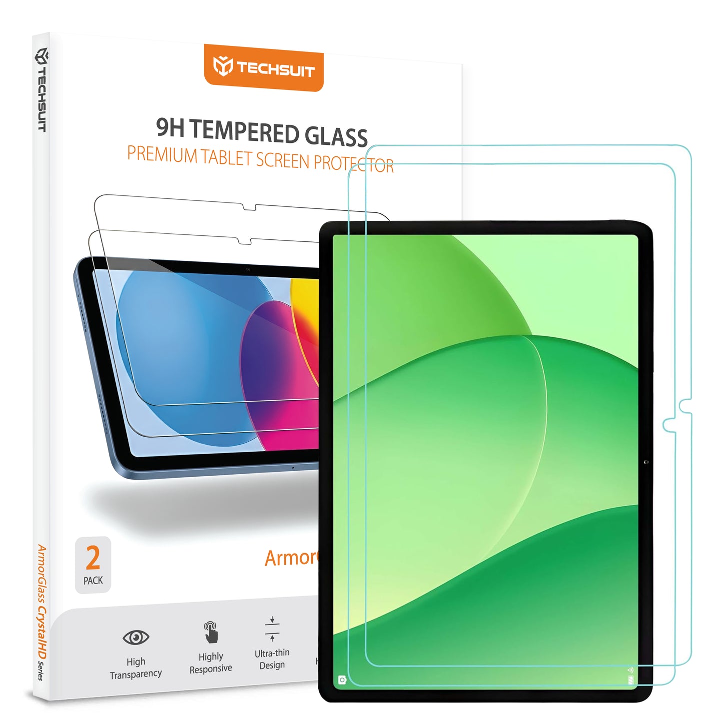 Zaštitna folija za ekran Techsuit ArmorGlass CrystalHD za OnePlus Pad Lite / Oppo Pad SE, Kaljeno staklo, Full Glue, Set od 2 komada