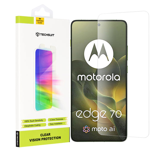 Folija za zaštitu ekrana Techsuit Clear Vision za Motorola Edge 70, Kaljeno staklo, Full Glue