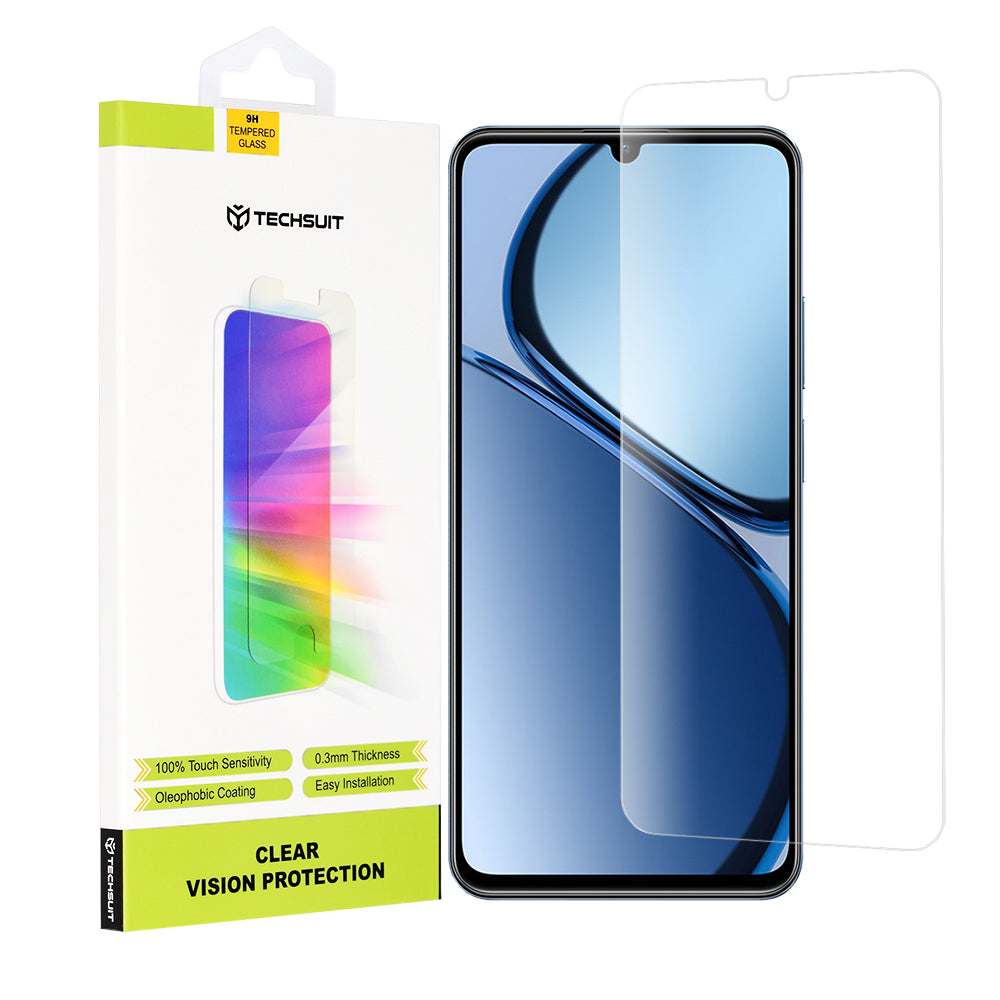 Folija za zaštitu ekrana Techsuit Clear Vision za Realme C63 / C61, Kaljeno staklo, Full Glue, Providna