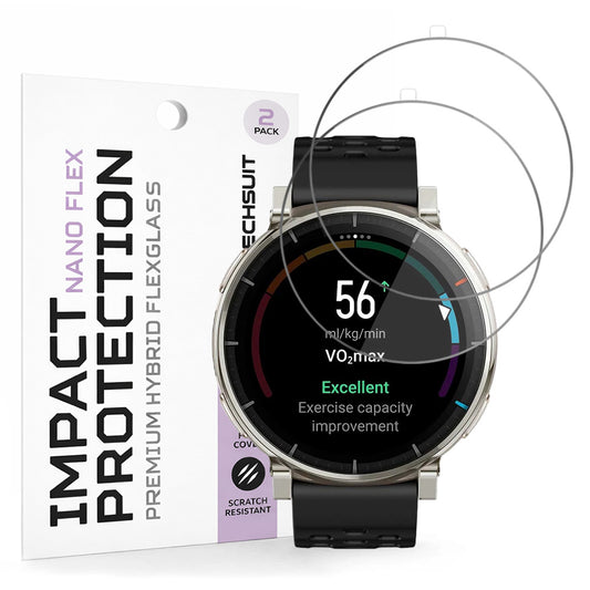 Folija za zaštitu ekrana Techsuit Nano Flex za Amazfit Active 3 Premium, Plastika, Set 2 komada, Crna