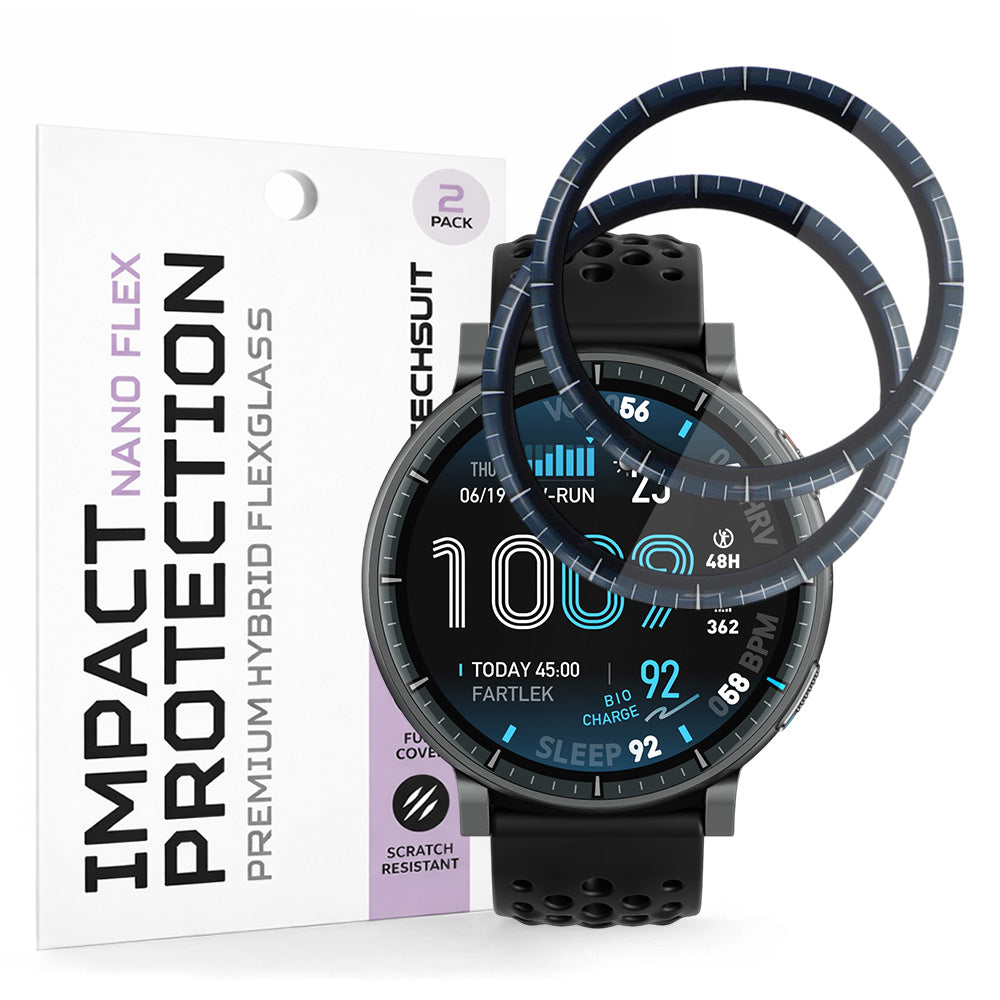 Folija za zaštitu ekrana Techsuit Nano Flex za Amazfit Active Max, Plastika, Set 2 komada, Crna