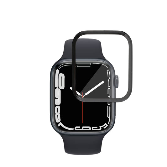 Zaštitna folija za ekran Techsuit Nano Flex za Apple Watch Series 9 / 8 / 7 41mm, Plastika, Set od 2 komada, Crna