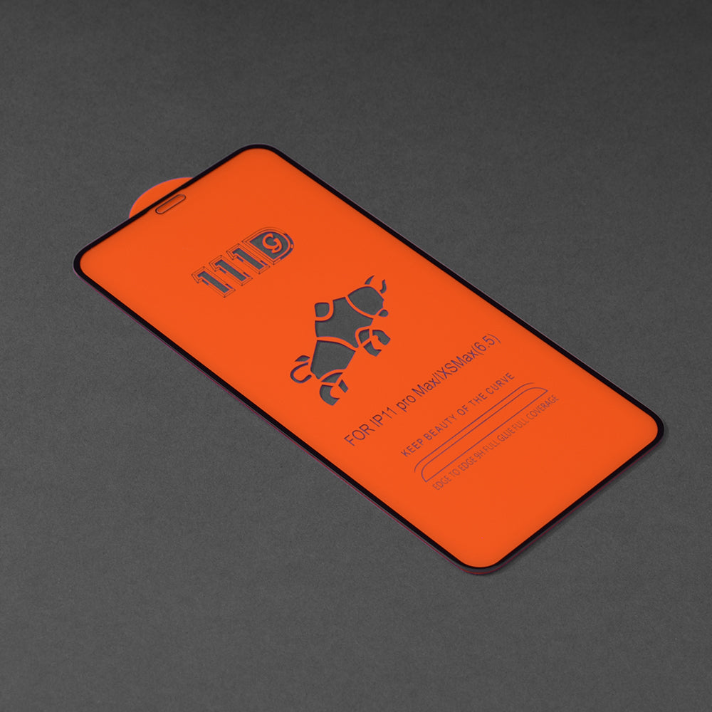 Zaštitna folija za ekran Techsuit za Apple iPhone 11 Pro Max / XS Max, Kaljeno staklo, Full Glue, 111D, Crna