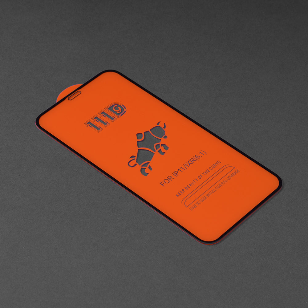 Zaštitna folija za ekran Techsuit za Apple iPhone 11 / XR, Kaljeno staklo, Full Glue, 111D, Crna