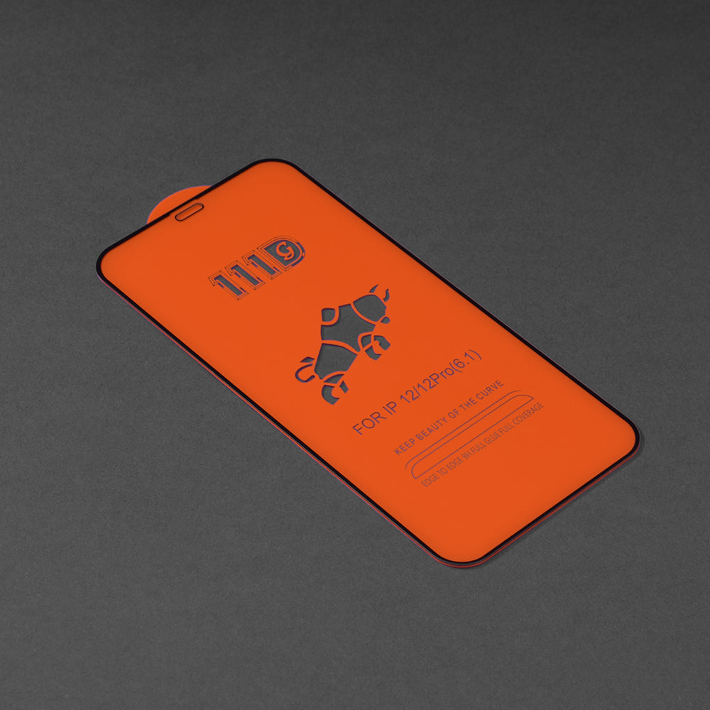 Zaštitna folija za ekran Techsuit za Apple iPhone 12 / 12 Pro, Kaljeno staklo, Full Glue, 111D, Crna