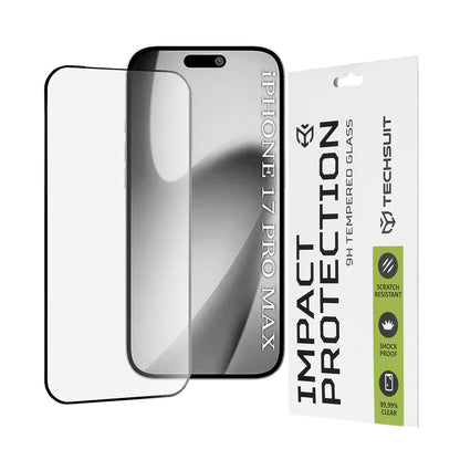 Zaštitna folija za ekran Techsuit za Apple iPhone 17 Pro Max, Kaljeno staklo, Full Glue, 111D, Crna