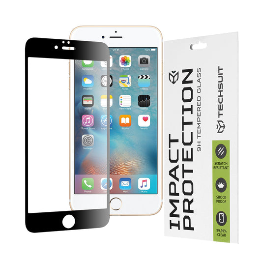 Zaštitna folija za ekran Techsuit za Apple iPhone 6s Plus / 6 Plus, Kaljeno staklo, Full Glue, 111D, Crna