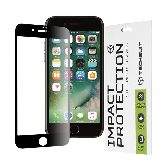 Zaštitna folija za ekran Techsuit za Apple iPhone 8 Plus / 7 Plus, Kaljeno staklo, Full Glue, 111D, Crna