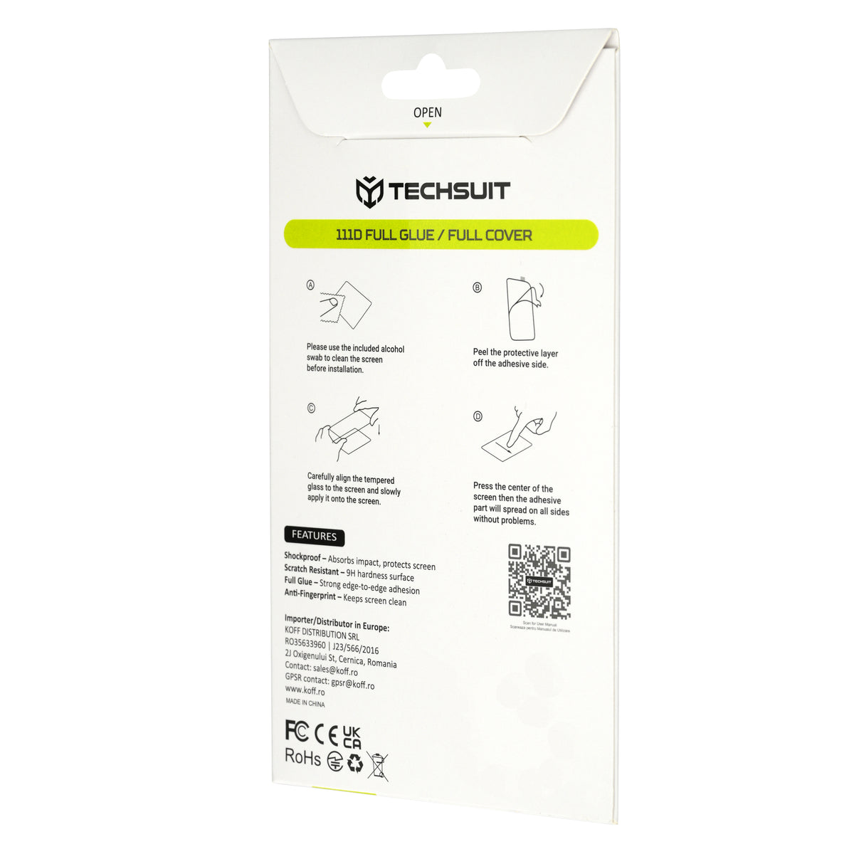 Zaštitna folija za ekran Techsuit za Apple iPhone Ultra, Kaljeno staklo, Full Glue, 111D, Crna