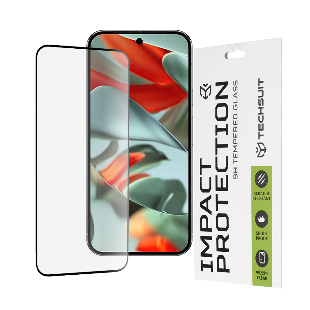 Zaštitna folija za ekran Techsuit za Google Pixel 9 Pro XL, Kaljeno staklo, Full Glue, 111D, Crna