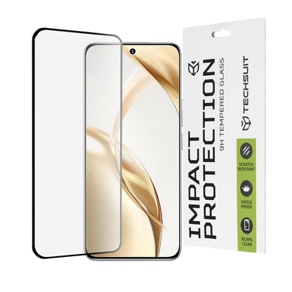 Zaštitna folija za ekran Techsuit za Honor 200, Kaljeno staklo, Full Glue, 111D, Crna