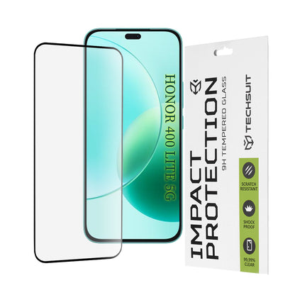 Zaštitna folija za ekran Techsuit za Honor 400 Lite / X8c / X8b, Kaljeno staklo, Full Glue, 111D, Crna