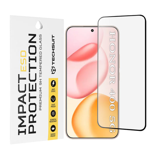 Zaštitna folija za ekran Techsuit za Honor 400, Kaljeno staklo, Full Glue, Crna