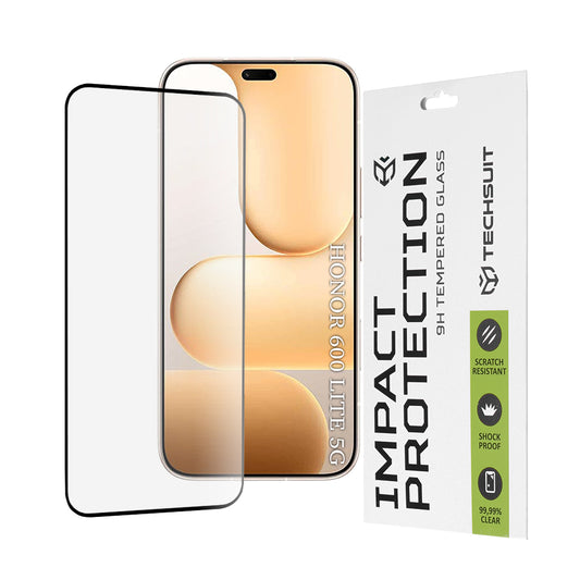 Folija za zaštitu ekrana Techsuit za Honor 600 Lite, Kaljeno staklo, Full Glue, 111D, Crna