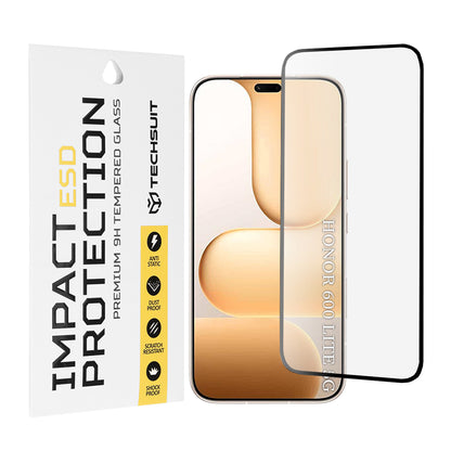 Folija za zaštitu ekrana Techsuit za Honor 600 Lite, Kaljeno staklo, Full Glue, Crna
