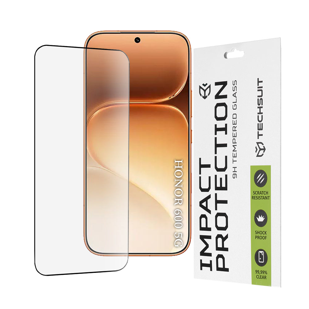 Zaštitna folija za ekran Techsuit za Honor 600 Pro / 600, Kaljeno staklo, Full Glue, 111D, Crna