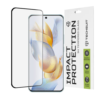Zaštitna folija za ekran Techsuit za Honor 90, Kaljeno staklo, Full Glue, 111D, Crna