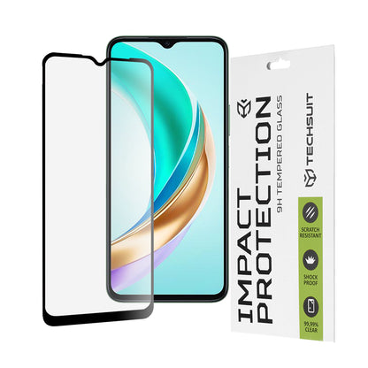 Zaštitna folija za ekran Techsuit za Honor X6b, Kaljeno staklo, Full Glue, 111D, Crna