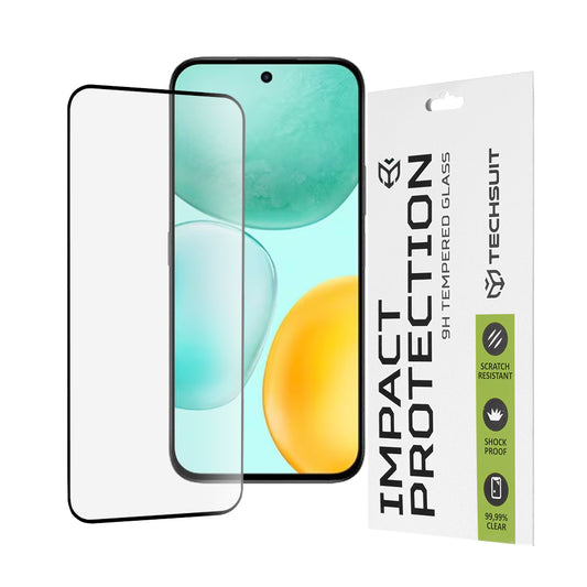 Zaštitna folija za ekran Techsuit za Honor X6c, Kaljeno staklo, Full Glue, 111D, Crna