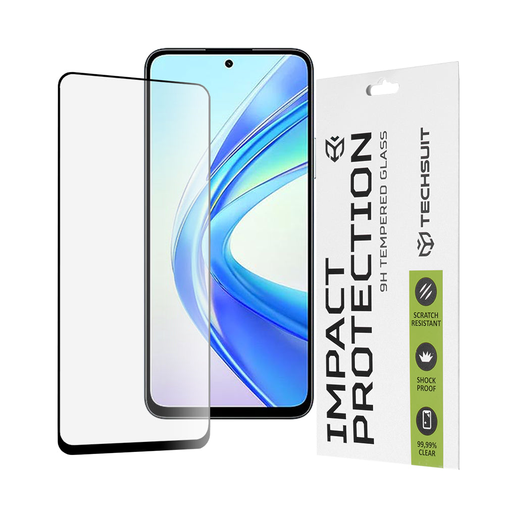 Zaštitna folija za ekran Techsuit za Honor X7b 5G / 90 Smart / X7b 4G, Kaljeno staklo, Full Glue, 111D, Crna