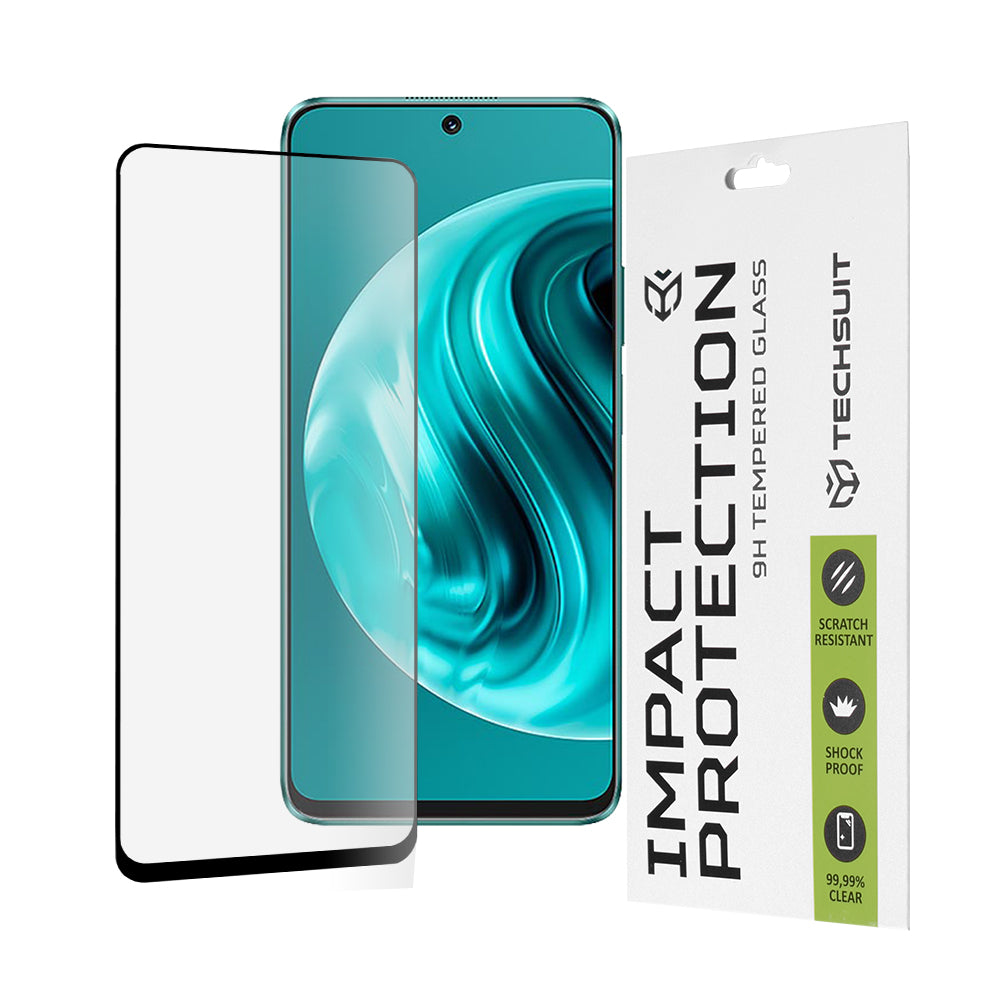 Zaštitna folija za ekran Techsuit za Huawei nova 13i / nova 12i, Kaljeno staklo, Full Glue, 111D, Crna
