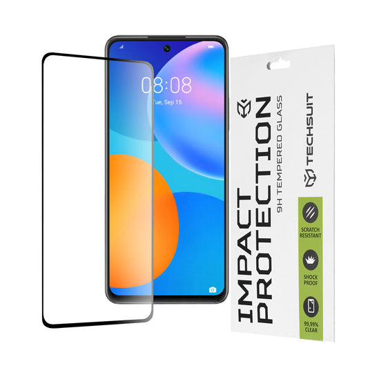 Zaštitna folija za ekran Techsuit za Huawei P smart 2021, Kaljeno staklo, Full Glue, 111D, Crna