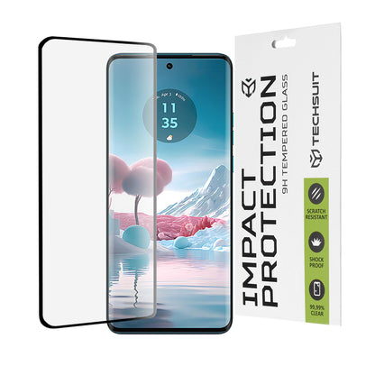 Zaštitna folija za ekran Techsuit za Motorola Edge 40 Neo, Kaljeno staklo, Full Glue, 111D, Crna