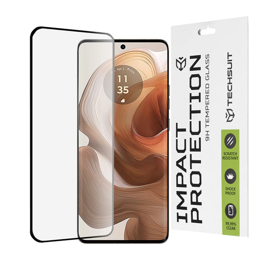 Zaštitna folija za ekran Techsuit za Motorola Edge 50 Ultra, Kaljeno staklo, Full Glue, 111D, Crna