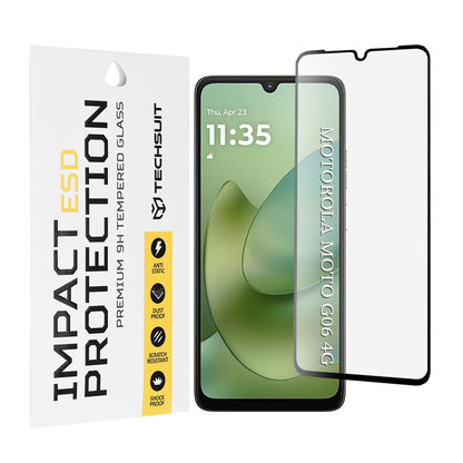 Folija za zaštitu ekrana Techsuit za Motorola Moto G06 Power / G06, Kaljeno staklo, Full Glue, Crna