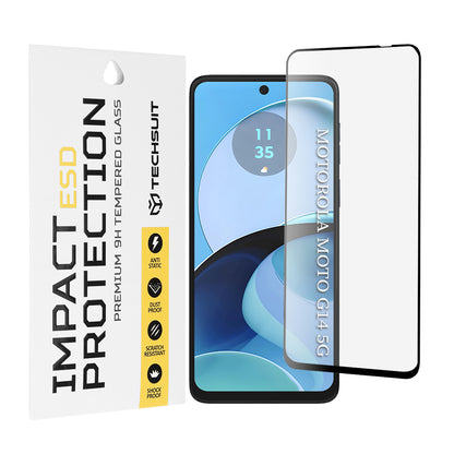 Zaštitna folija za ekran Techsuit za Motorola Moto G64 / G54 Power Edition / G14 / G54, Kaljeno staklo, Full Glue, Crna