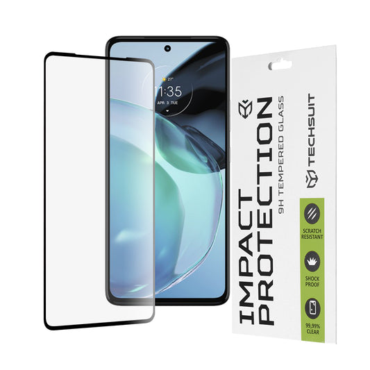 Zaštitna folija za ekran Techsuit za Motorola Moto G72, kaljeno staklo, Full Glue, 111D, crna