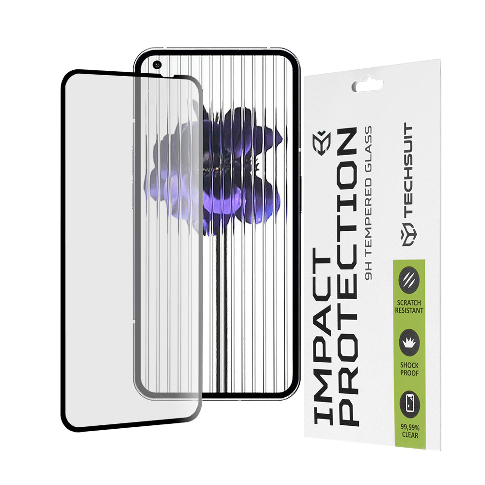 Zaštitna folija za ekran Techsuit za Nothing Phone (1), Kaljeno staklo, Full Glue, 111D, Crna