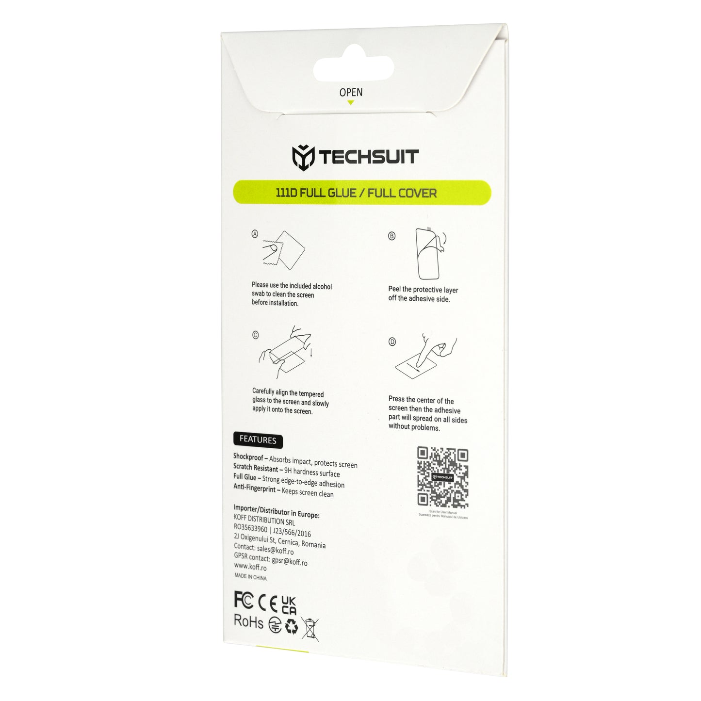 Zaštitna folija za ekran Techsuit za Nothing Phone (4b), Kaljeno staklo, Full Glue, 111D, Crna
