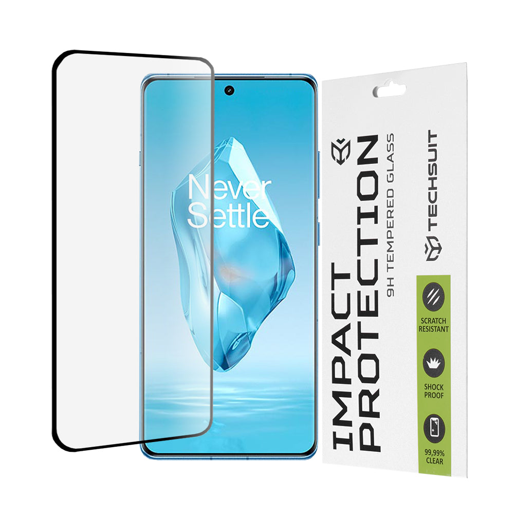 Zaštitna folija za ekran Techsuit za OnePlus 12R, Kaljeno staklo, Full Glue, 111D, Crna